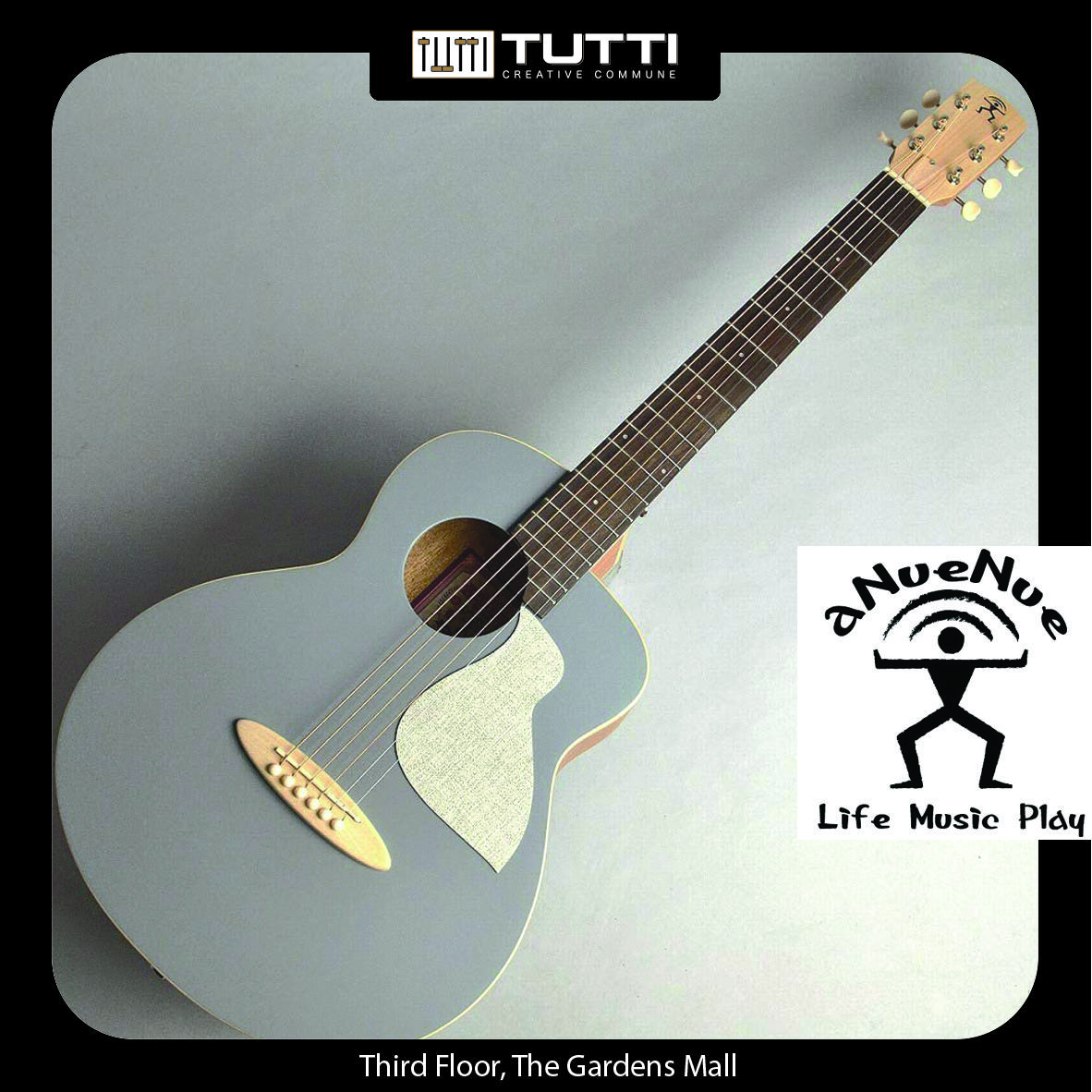aNueNue Guitar Color Series MC10-QSE Solid Spruce Guitar with FREE BAG