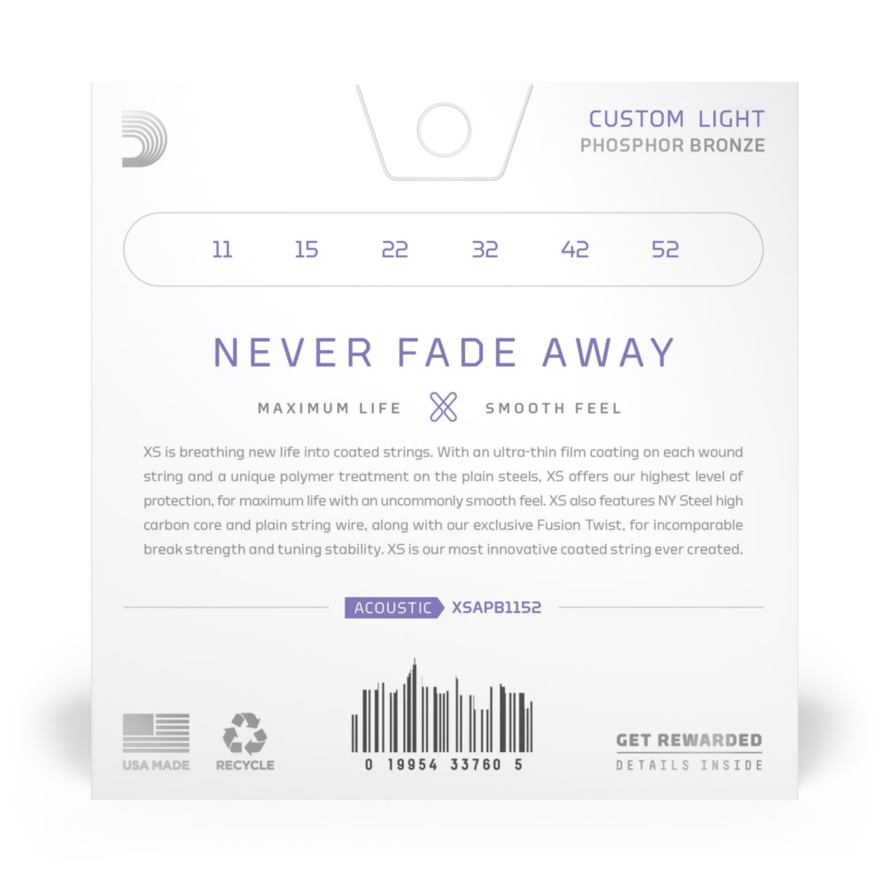 D'Addario XSAPB1152 Phosphor Bronze Acoustic Guitar Strings, Custom Light, 11-52, Gauge - Image 3