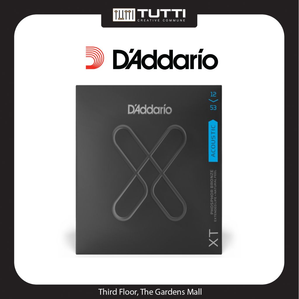 D'Addario XTAPB1253 XT Phosphor Bronze Acoustic Guitar Strings, Light, 12-53, Gauge