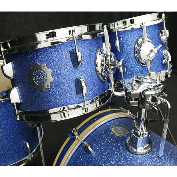 DIXON Drum Set Jet Set Plus Silent Drum Set Orange / Blue / Red Sparkle Travel Drum Kit - Image 8