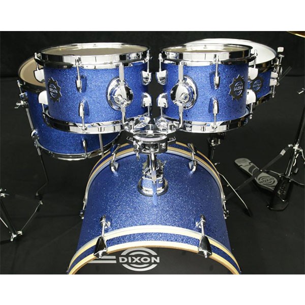 DIXON Drum Set Jet Set Plus Silent Drum Set Orange / Blue / Red Sparkle Travel Drum Kit - Image 9