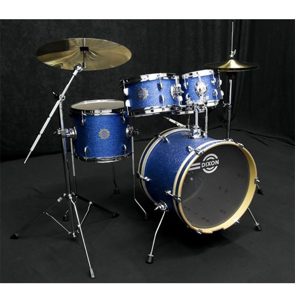 DIXON Drum Set Jet Set Plus Silent Drum Set Orange / Blue / Red Sparkle Travel Drum Kit - Image 6