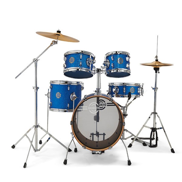 DIXON Drum Set Jet Set Plus Silent Drum Set Orange / Blue / Red Sparkle Travel Drum Kit - Image 5