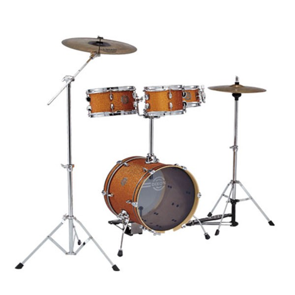 DIXON Drum Set Jet Set Plus Silent Drum Set Orange / Blue / Red Sparkle Travel Drum Kit - Image 4