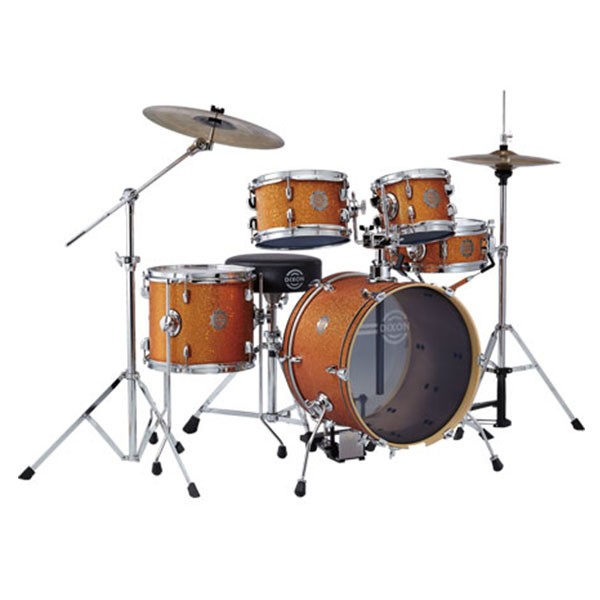 DIXON Drum Set Jet Set Plus Silent Drum Set Orange / Blue / Red Sparkle Travel Drum Kit - Image 2