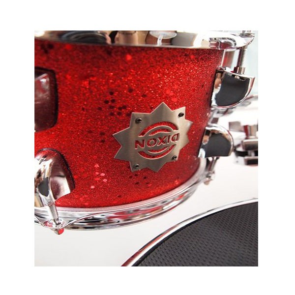 DIXON Drum Set Jet Set Plus Silent Drum Set Orange / Blue / Red Sparkle Travel Drum Kit - Image 11