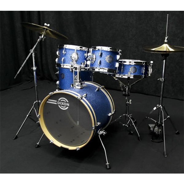 DIXON Drum Set Jet Set Plus Silent Drum Set Orange / Blue / Red Sparkle Travel Drum Kit - Image 7