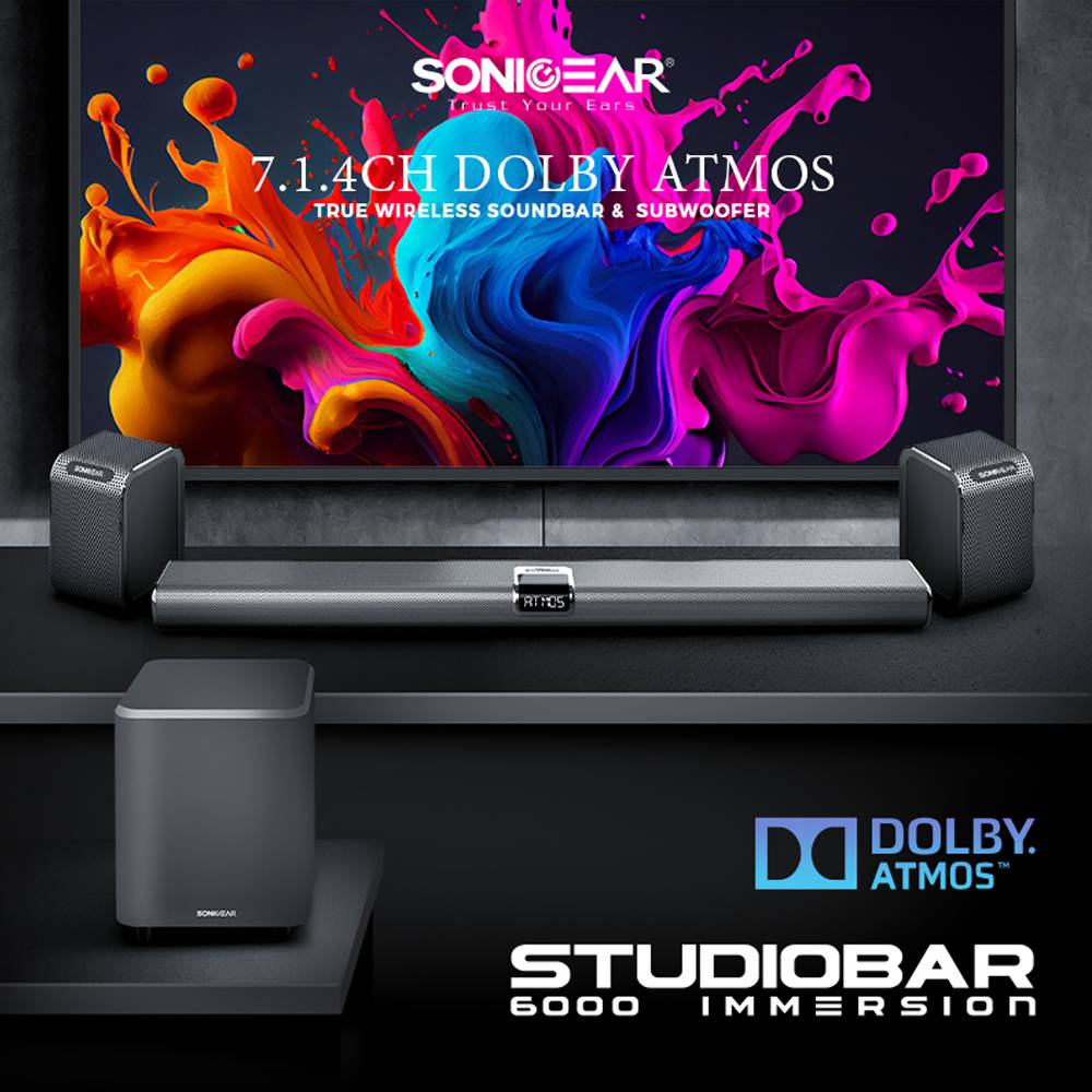 SonicGear StudioBar 6000 Dolby Atmos 5.1 Cinema Soundbar System TV Soundbar with Dual Mic - Image 2