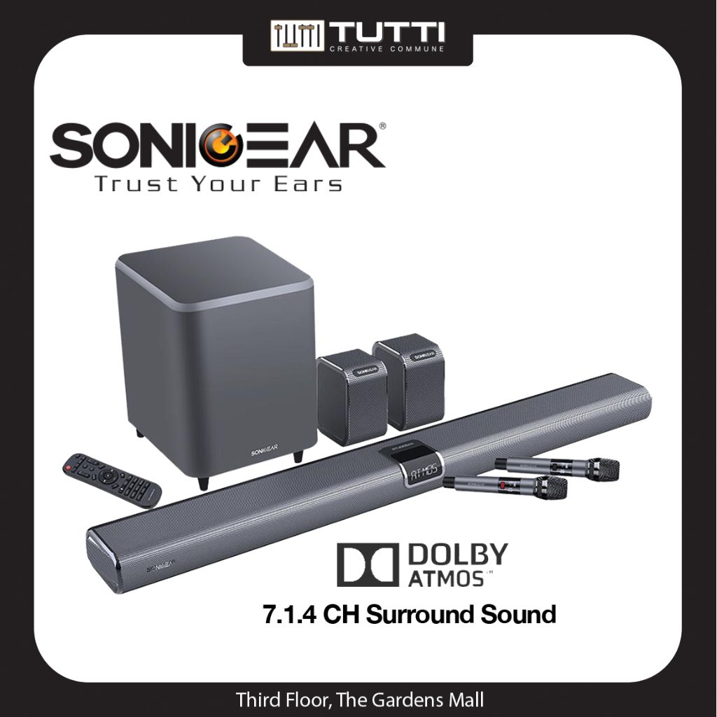 SonicGear StudioBar 6000 Dolby Atmos 5.1 Cinema Soundbar System TV Soundbar with Dual Mic