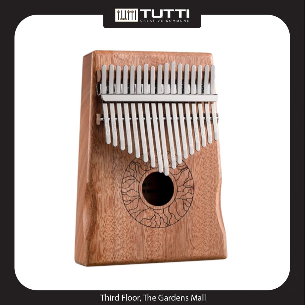 TUTTI Lotus Leaf Palm Rest Hollow Mahogany 17 Keys Kalimba