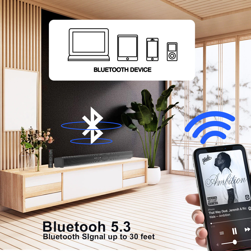 SonicGear SonicBar HD 2000 TV PC Bluetooth 5.3 SoundBar 2.0 Channel Speaker - Image 5